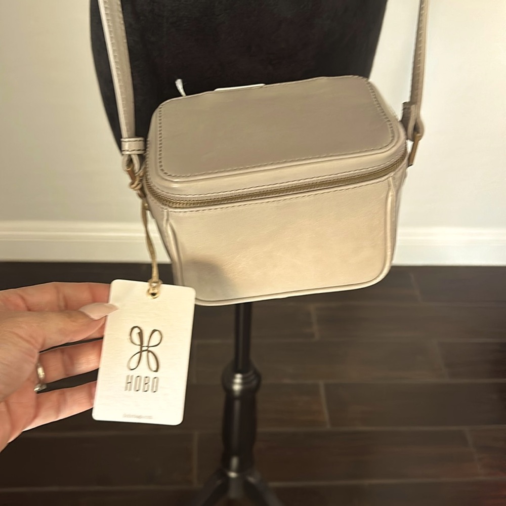 Authentic Hobo Gray Puxie Leather Camera Crossbody Bag